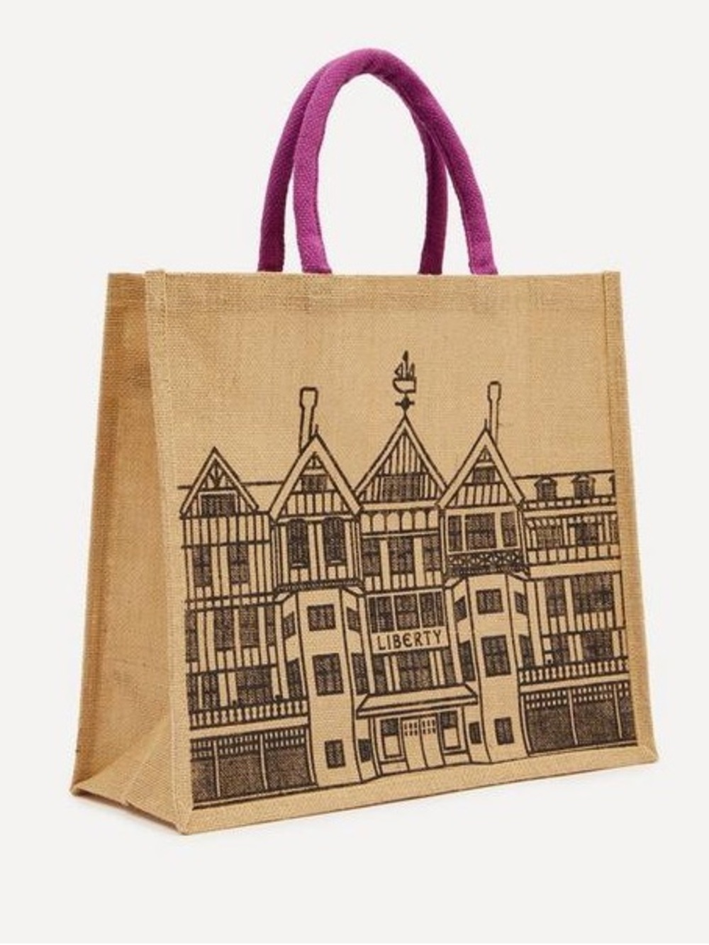 NWOT Liberty London Women’s Liberty Building Jute Tote Bag.